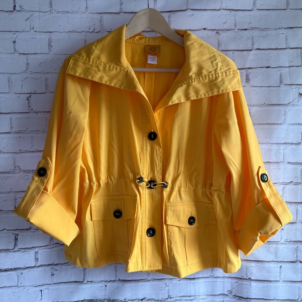 Ruby Rd. Yellow Utility Jacket With Black Accents - image 1